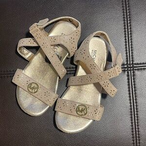 Michael Kors Kids Taupe and Gold Sandals